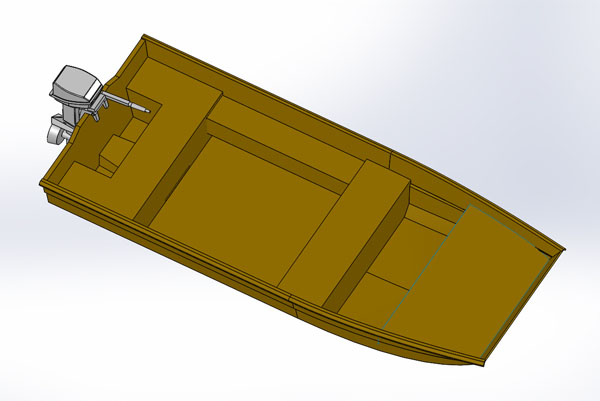 Pocket Tunnel Jon Boat Rendering 3D Model